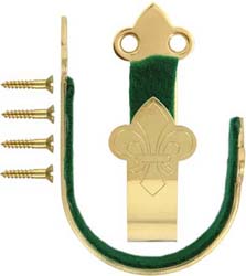 Gun hook, brass, lined pair Gun hook, brass, lined pair